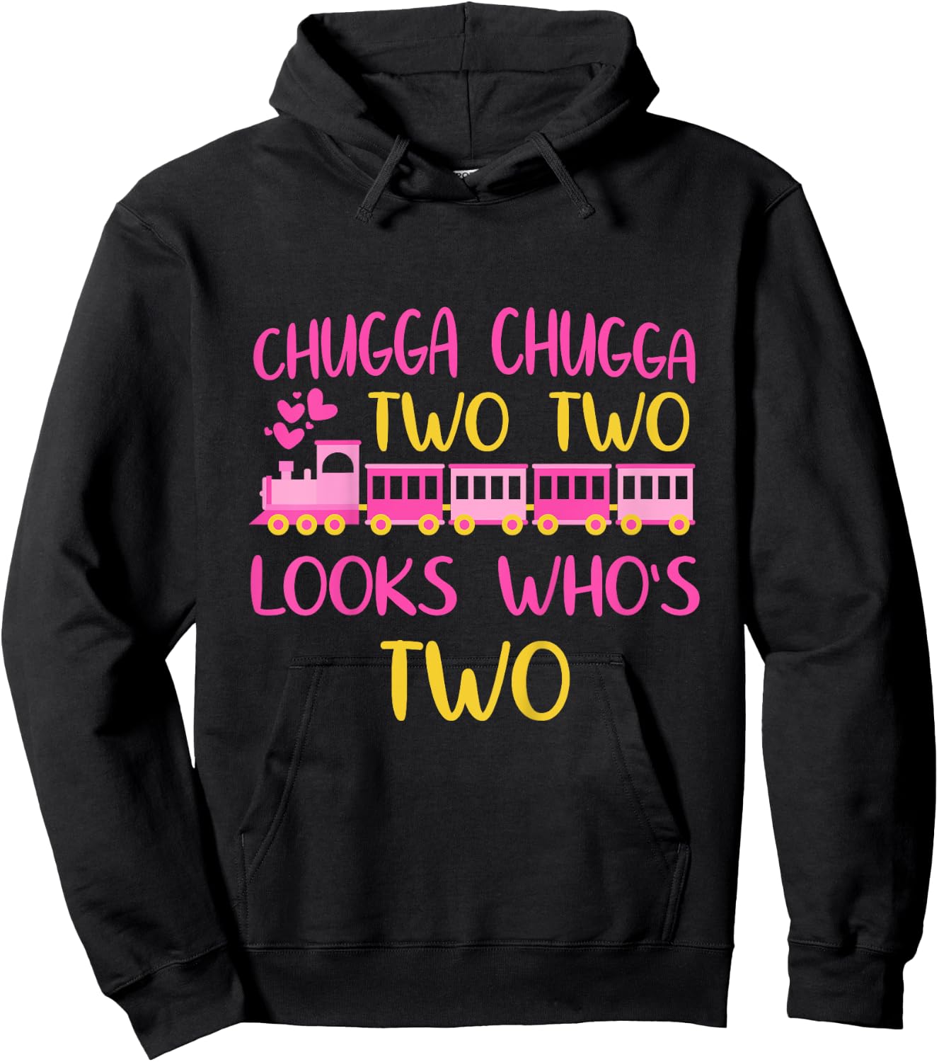 Chugga Chugga Two Two Kids Birthday Shirt Train Birthday Hoodie - Hoodie | Black