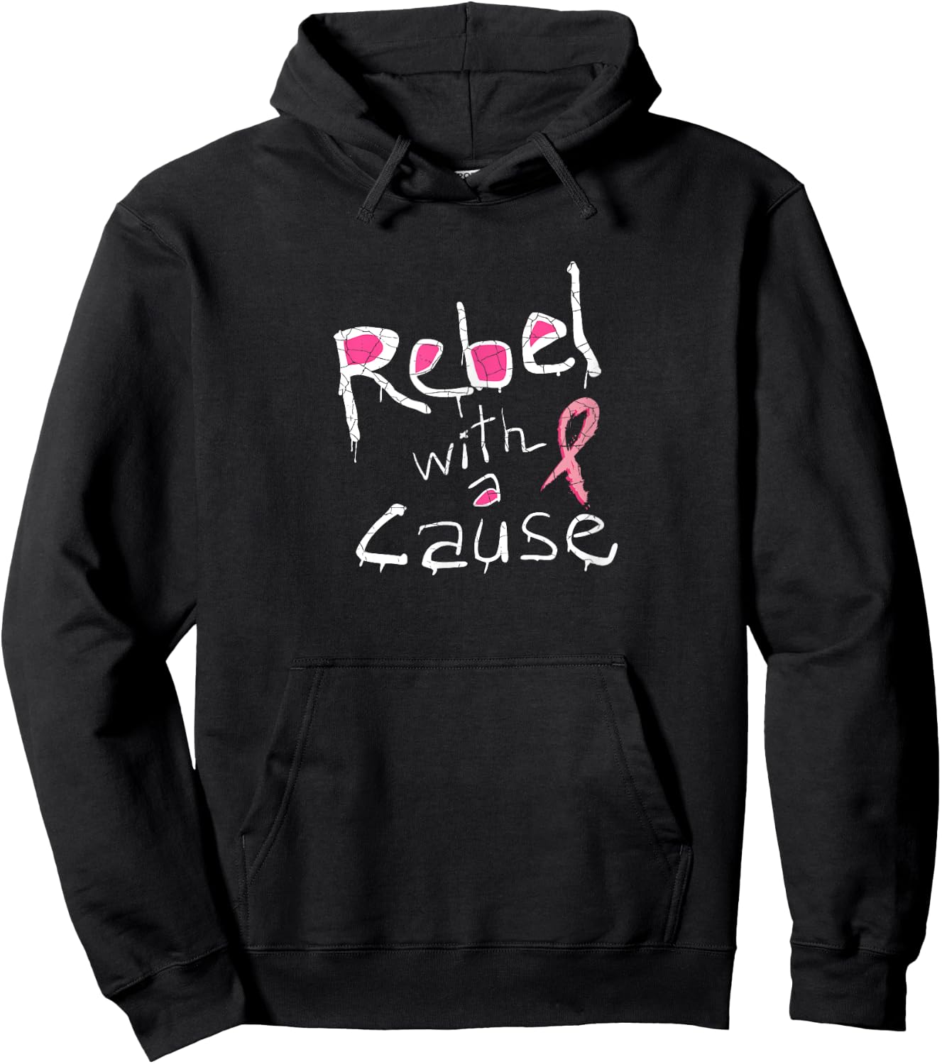 Breast Cancer Shirts: Rebel With a Cause Hoodie - Hoodie | Black