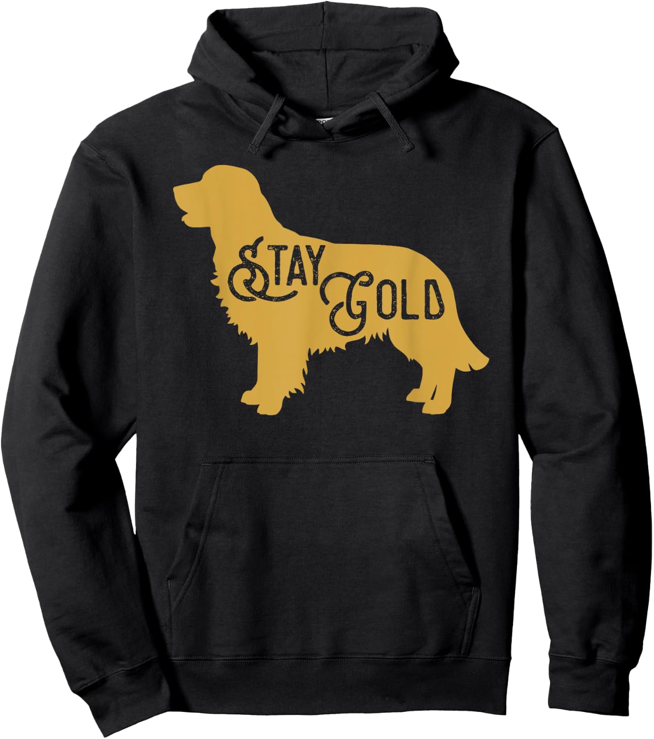 Beautiful Golden Retriever Dog Silhouette Stay Gold Hoodie - Hoodie | Black