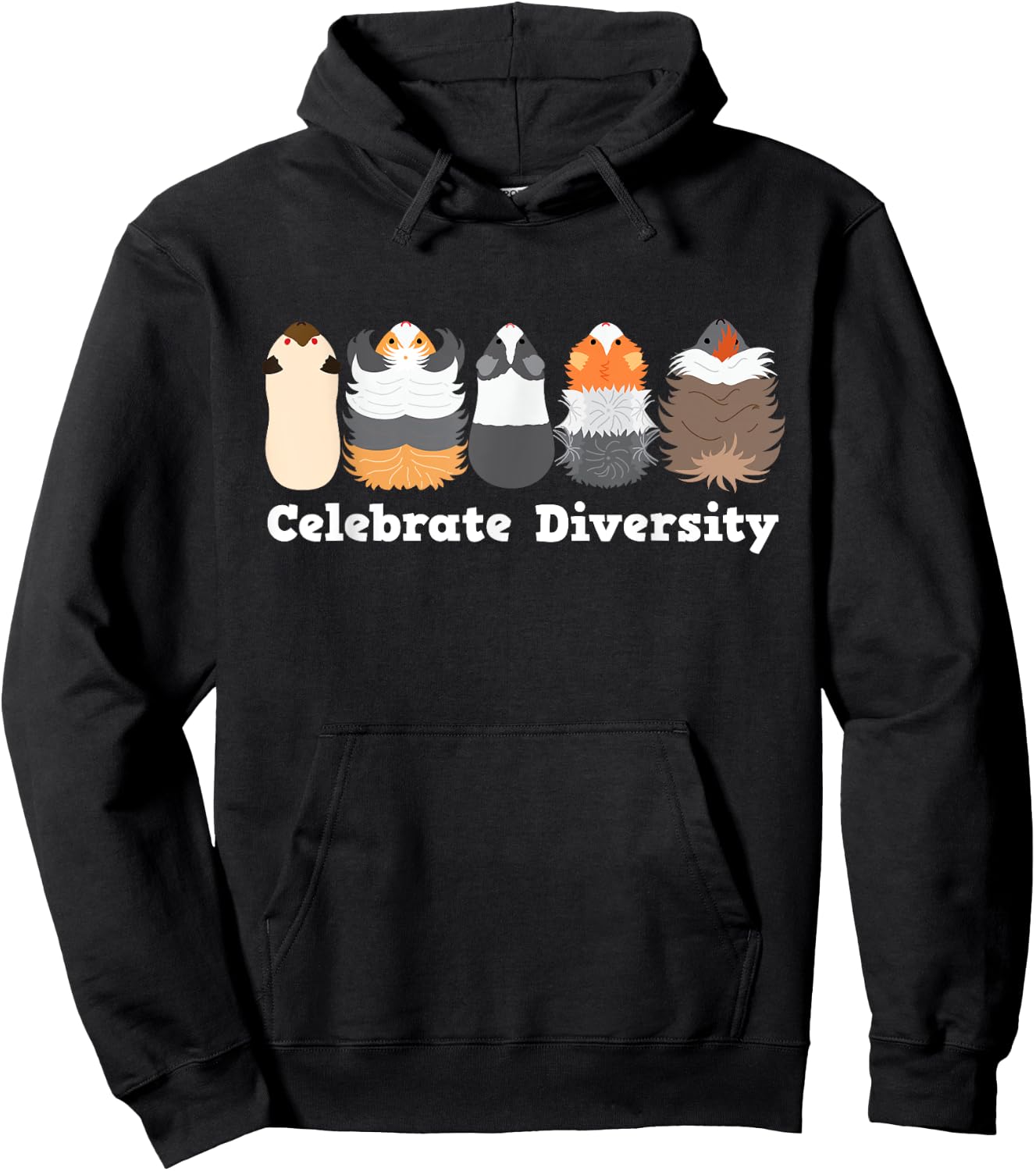 Celebrate Diversity Guinea Pig Hoodie - Hoodie | Black
