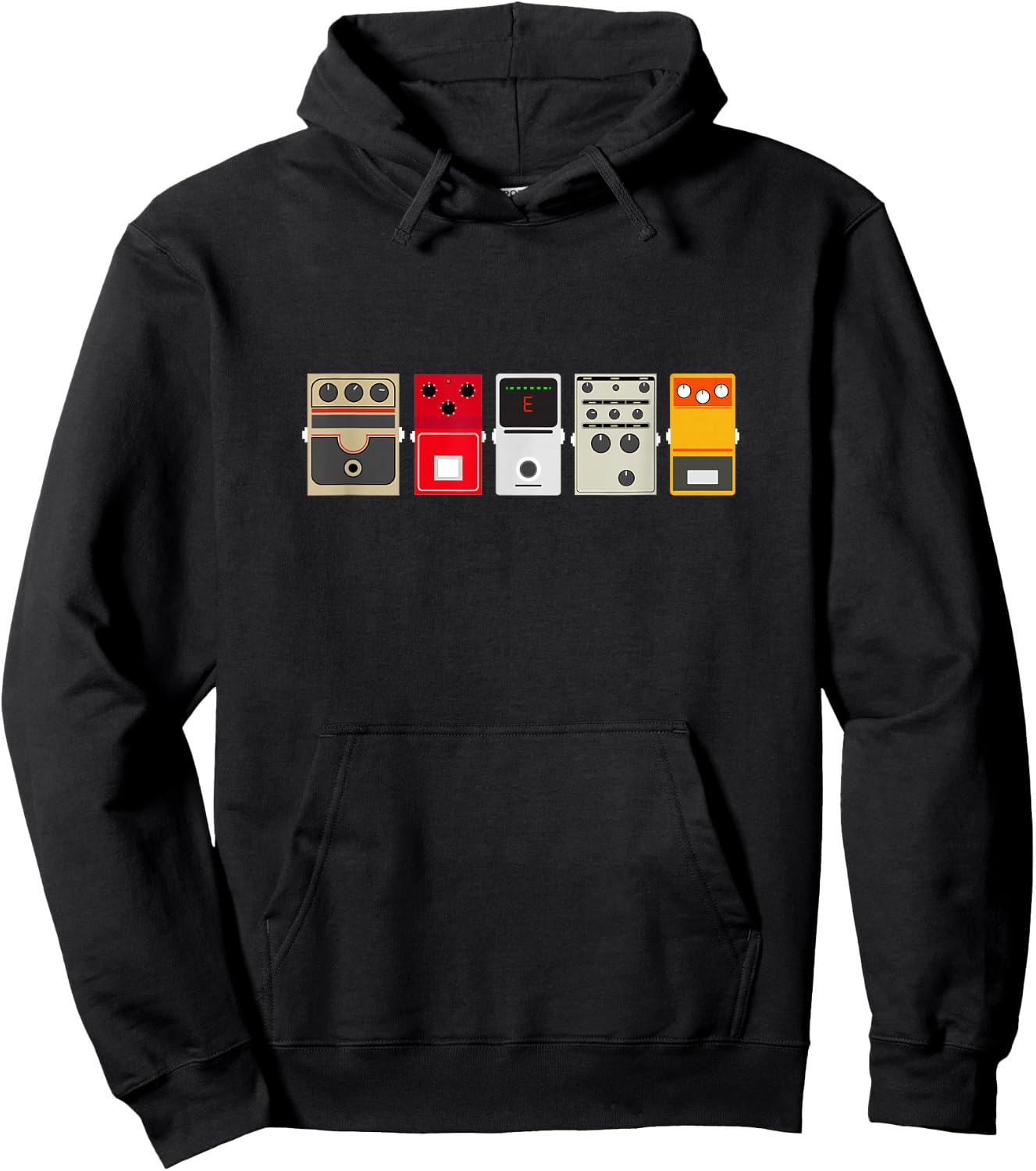 Guitar Effects Pedal/Stomp Box Rock T Shirt Hoodie - Hoodie | Black