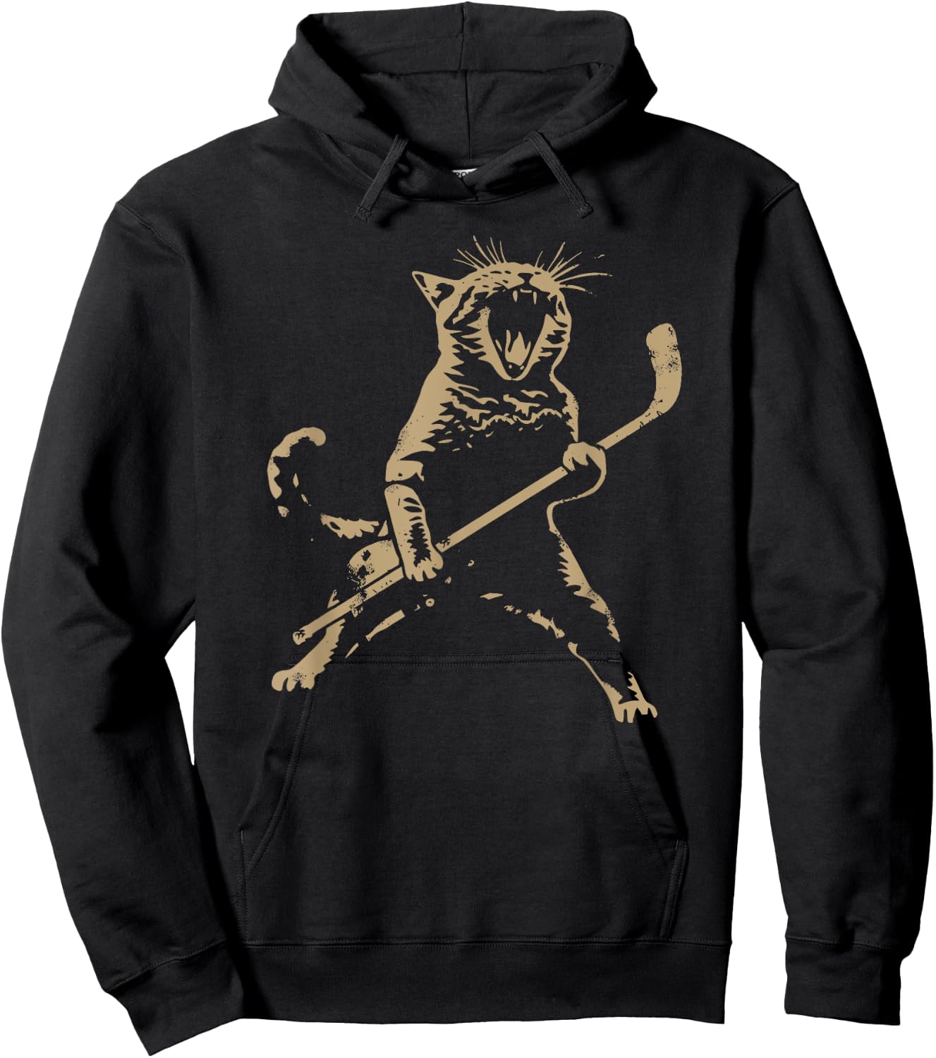 Cat playing ice hockey Women Hoodie - Hoodie | Black