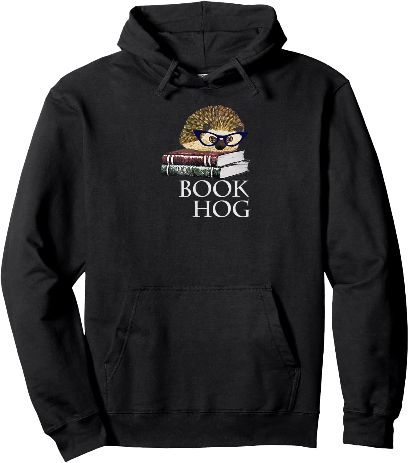 Book Hog Cute Hedgehog Reading Shirt Hoodie - Hoodie | Black