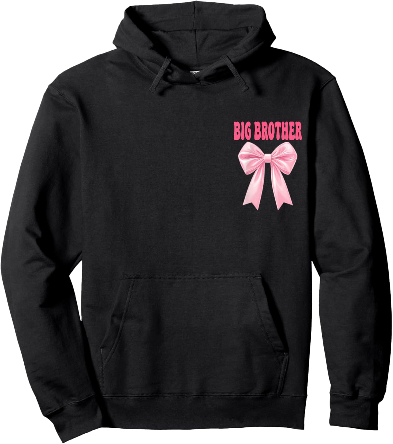 Big Brother Birthday Girl Matching Coquette Pink Bow Hoodie - Hoodie | Black