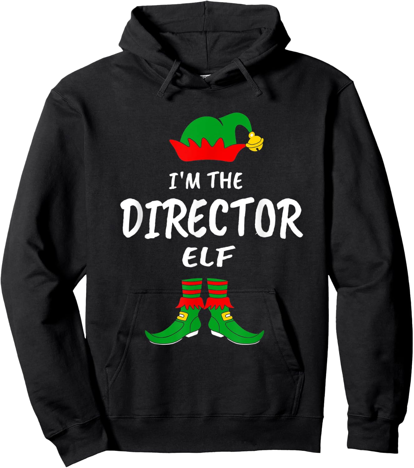 I'm The Director Elf Cute Matching Family Pajamas Christmas Hoodie - Hoodie | Black