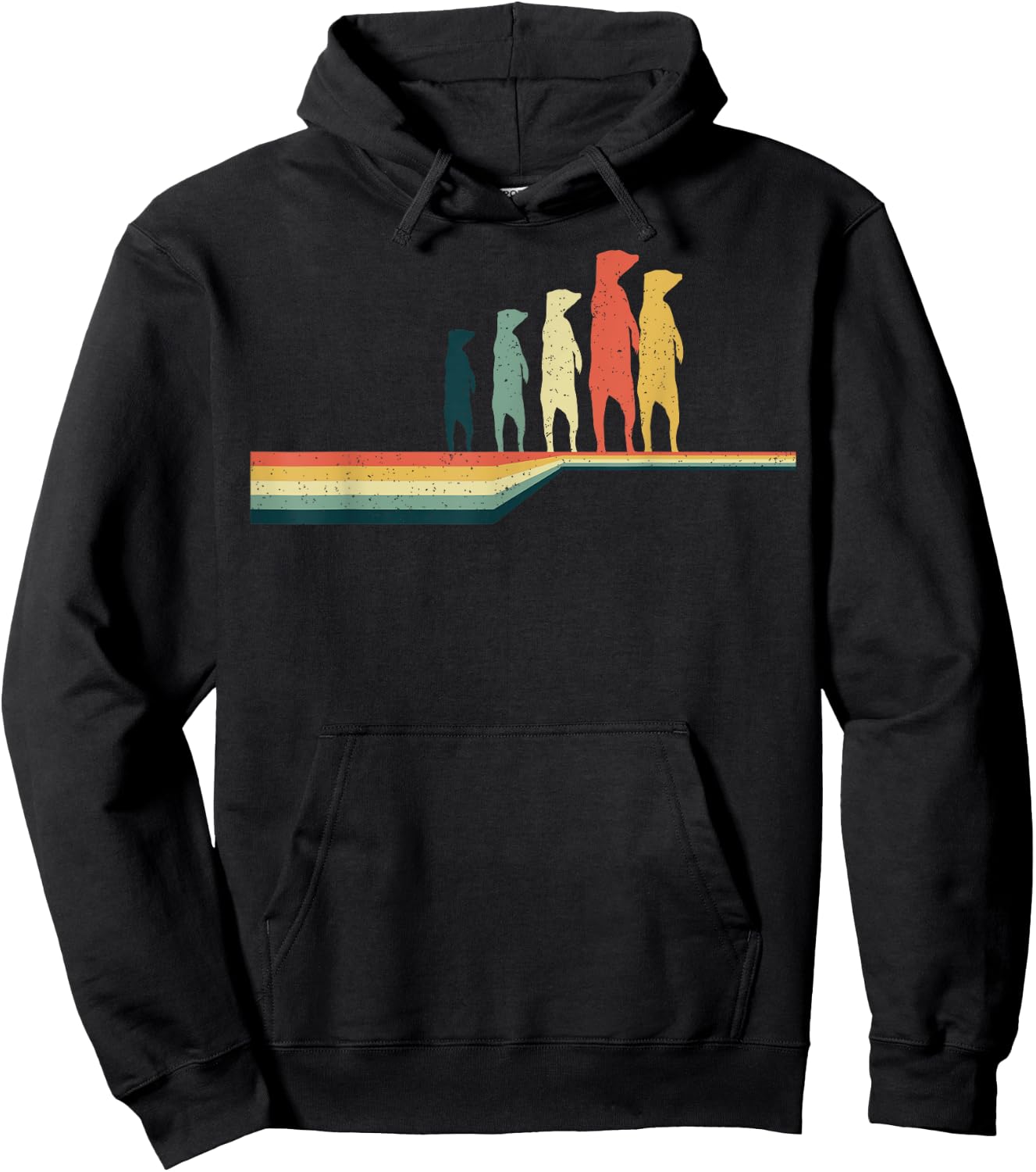 MEERKAT Vintage Retro Style Cute Pet Gifts Hoodie - Hoodie | Black