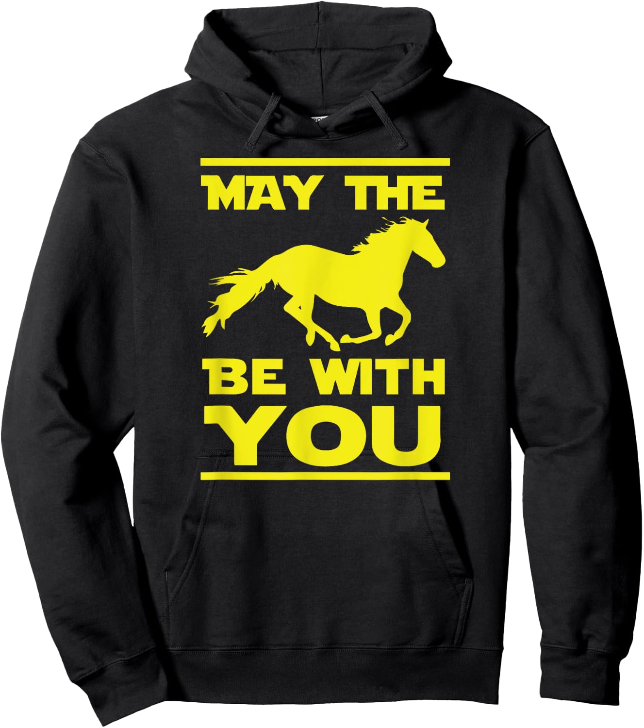 May The Horse Be With U You, Funny Sci Fi Horse Riding Hoodie - Hoodie | Black