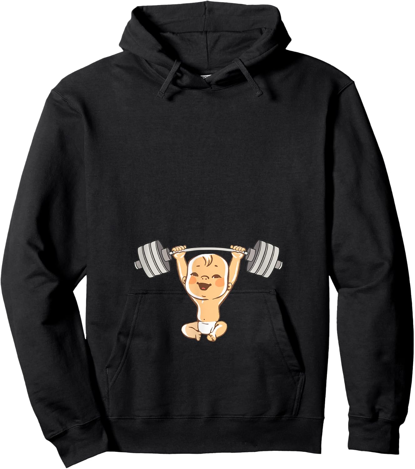 Baby Dumbbell Pregnancy Workout Shirt Hoodie - Hoodie | Black