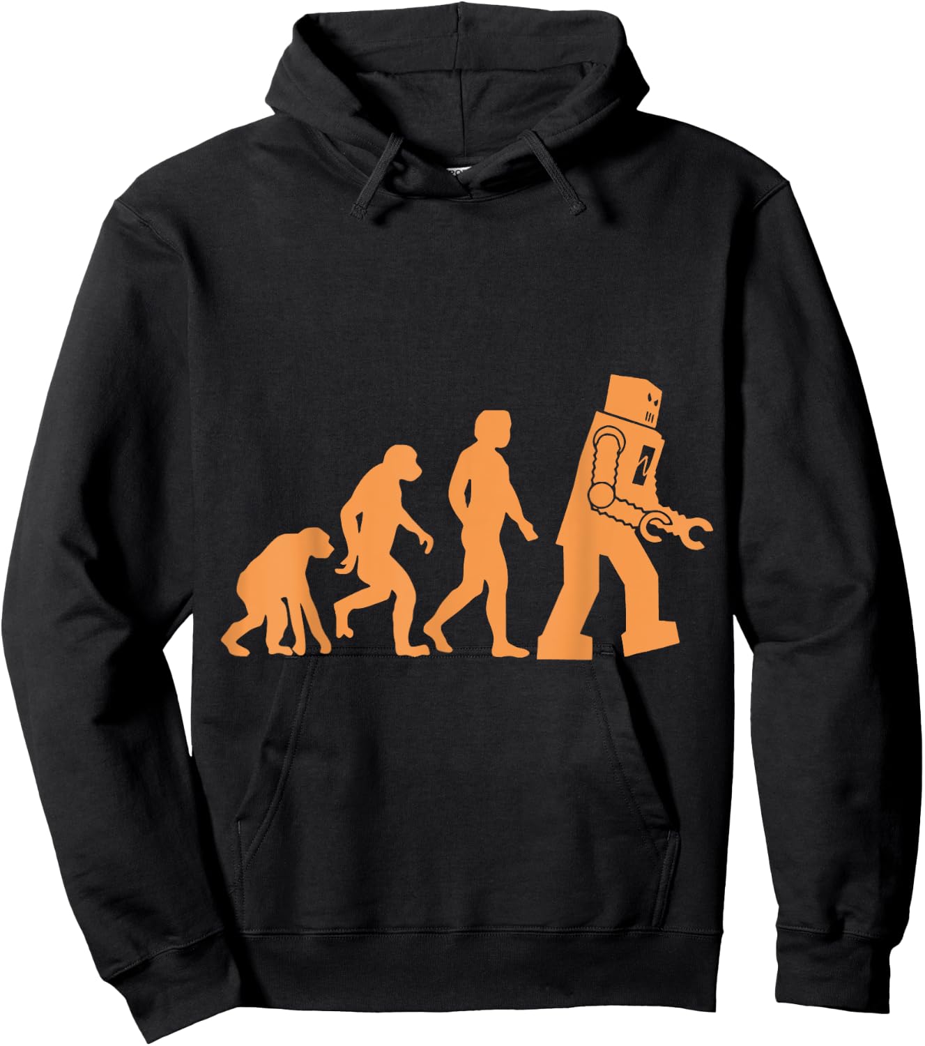 Prehistoric Ape to Monkey to Man to Robot Evolution Hoodie - Hoodie | Black