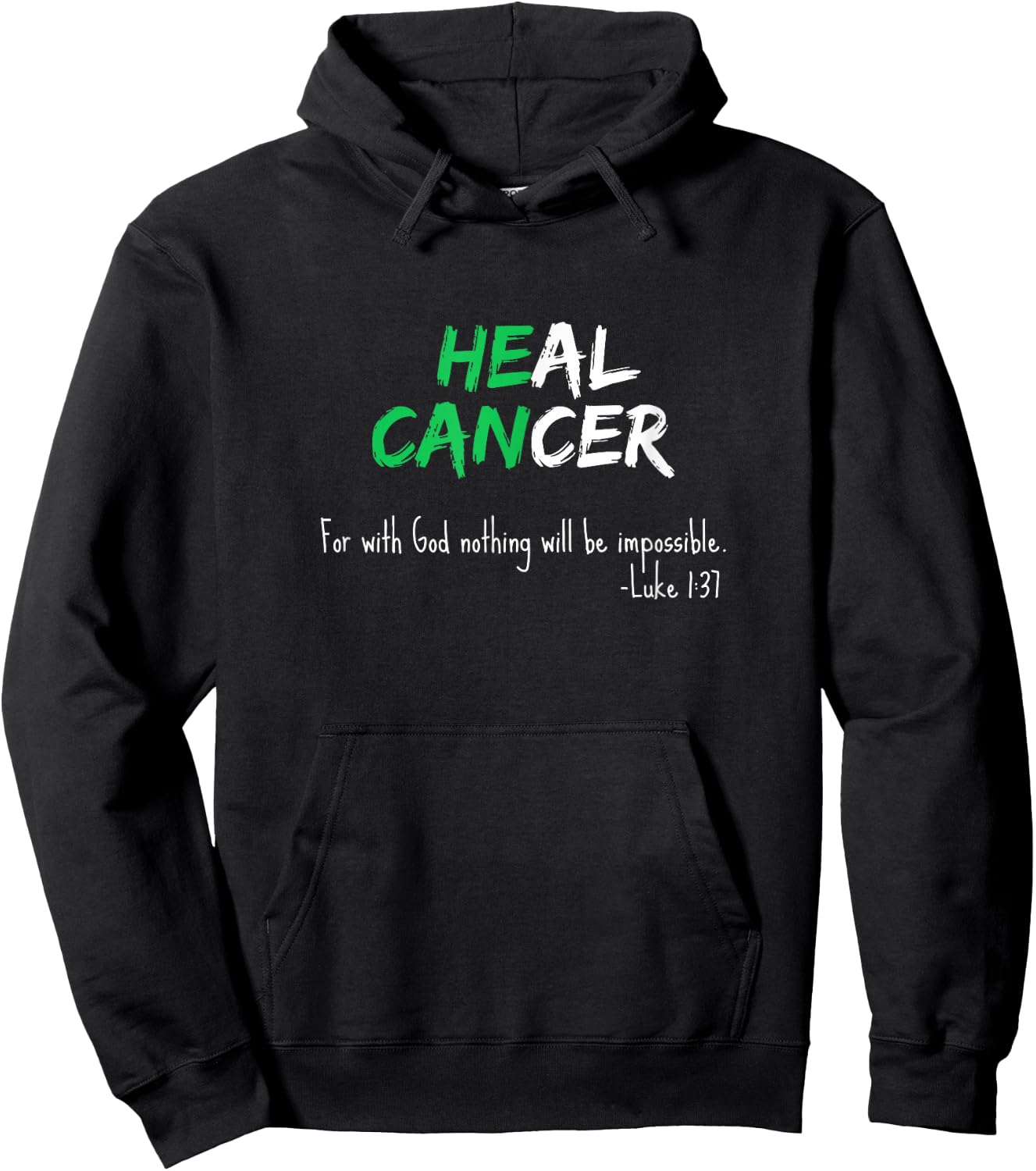 Liver Cancer Awareness Green / Bible Verse Heal Christian Hoodie - Hoodie | Black