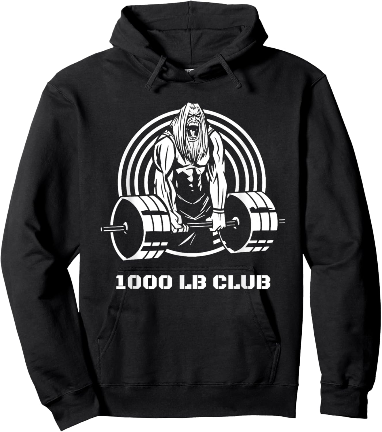 1000 Pound Club Muscle Strong Men Gym Workout Powerlifting Hoodie - Hoodie | Black
