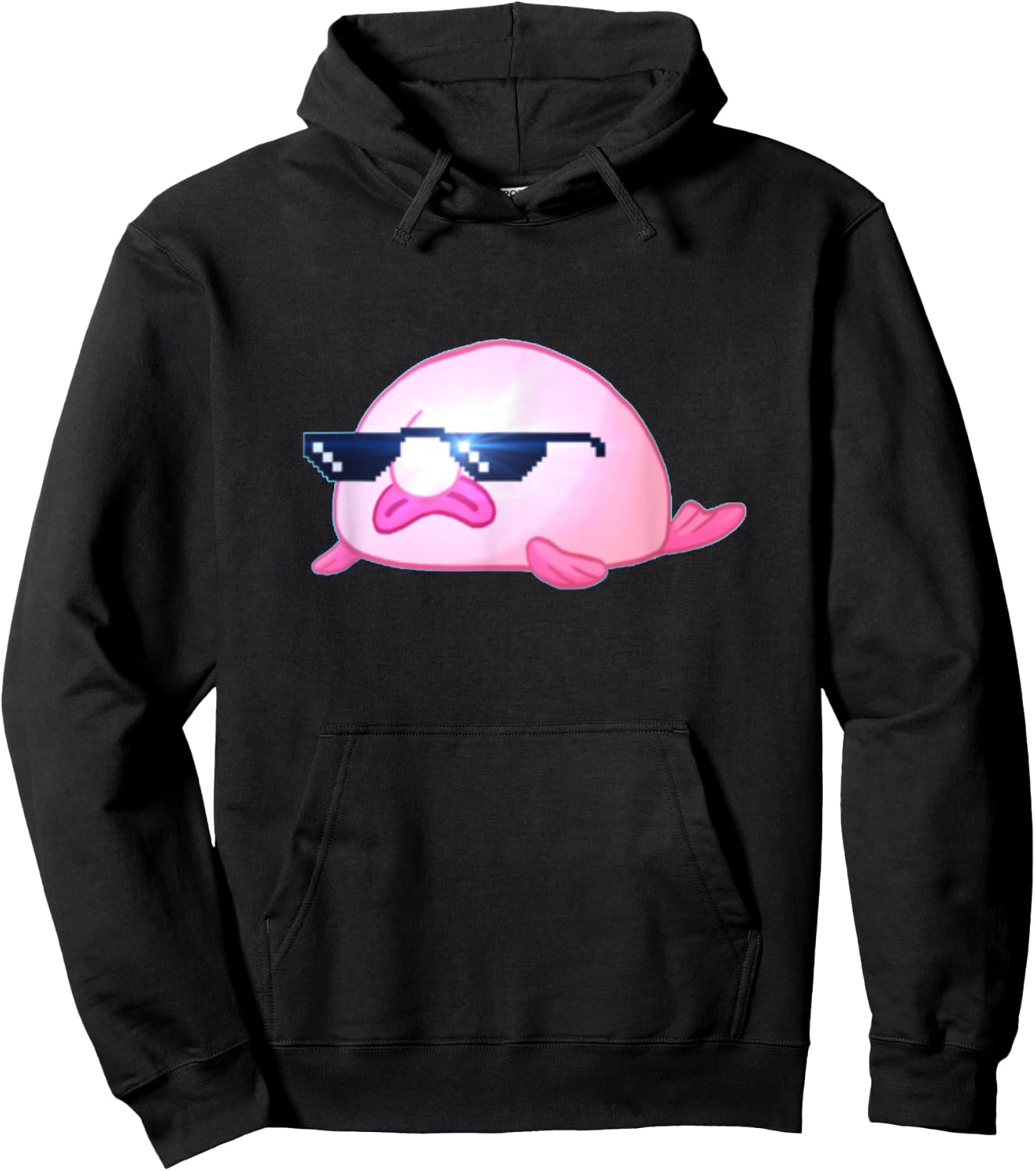 Cool Blobfish T Shirt With Sunglasses Hoodie - Hoodie | Black