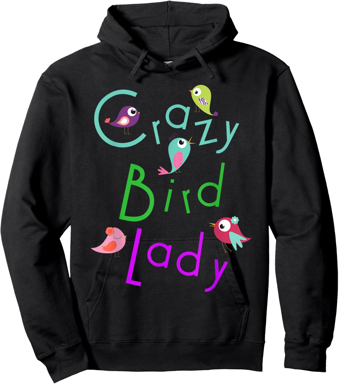 Crazy Bird Lady Awesome Pets Lovers Novelty Hoodie - Hoodie | Black