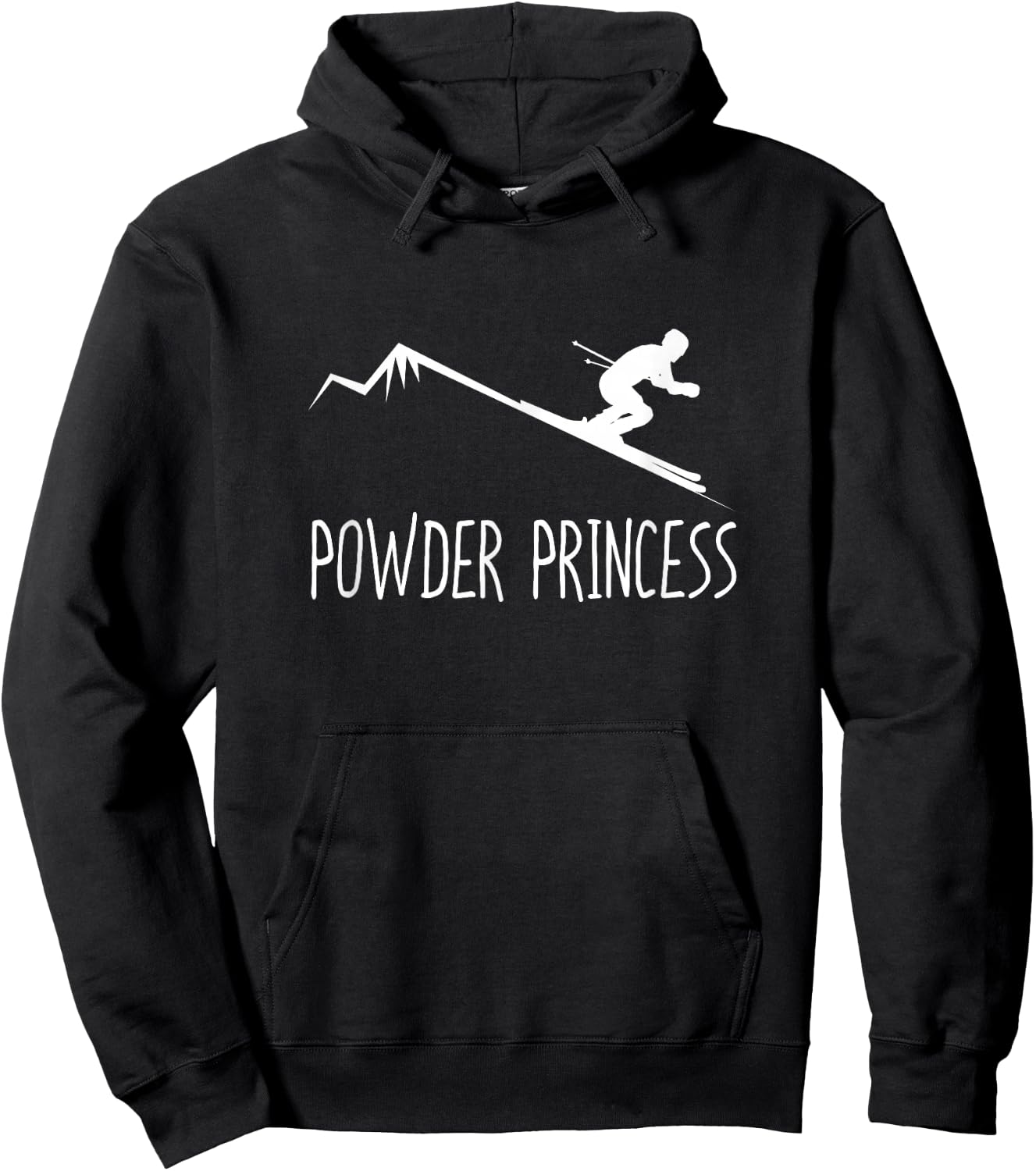 Funny Skiing Shirt Powder princess Winter Ski Gift Hoodie - Hoodie | Black