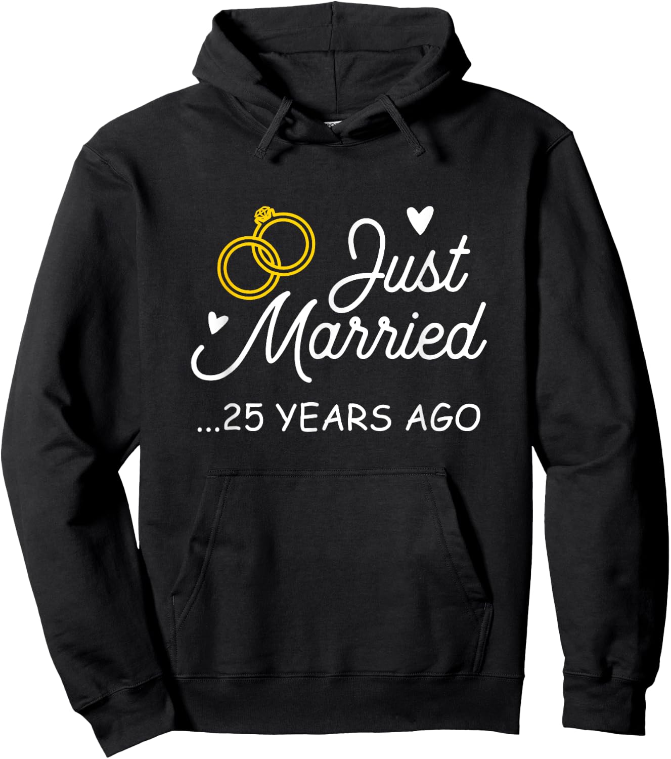 25th Wedding Anniversary Just Married 25 Years Ago Shirt Hoodie - Hoodie | Black