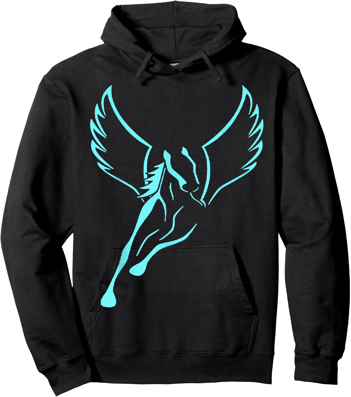 Pegasus Outline Hoodie - Hoodie | Black