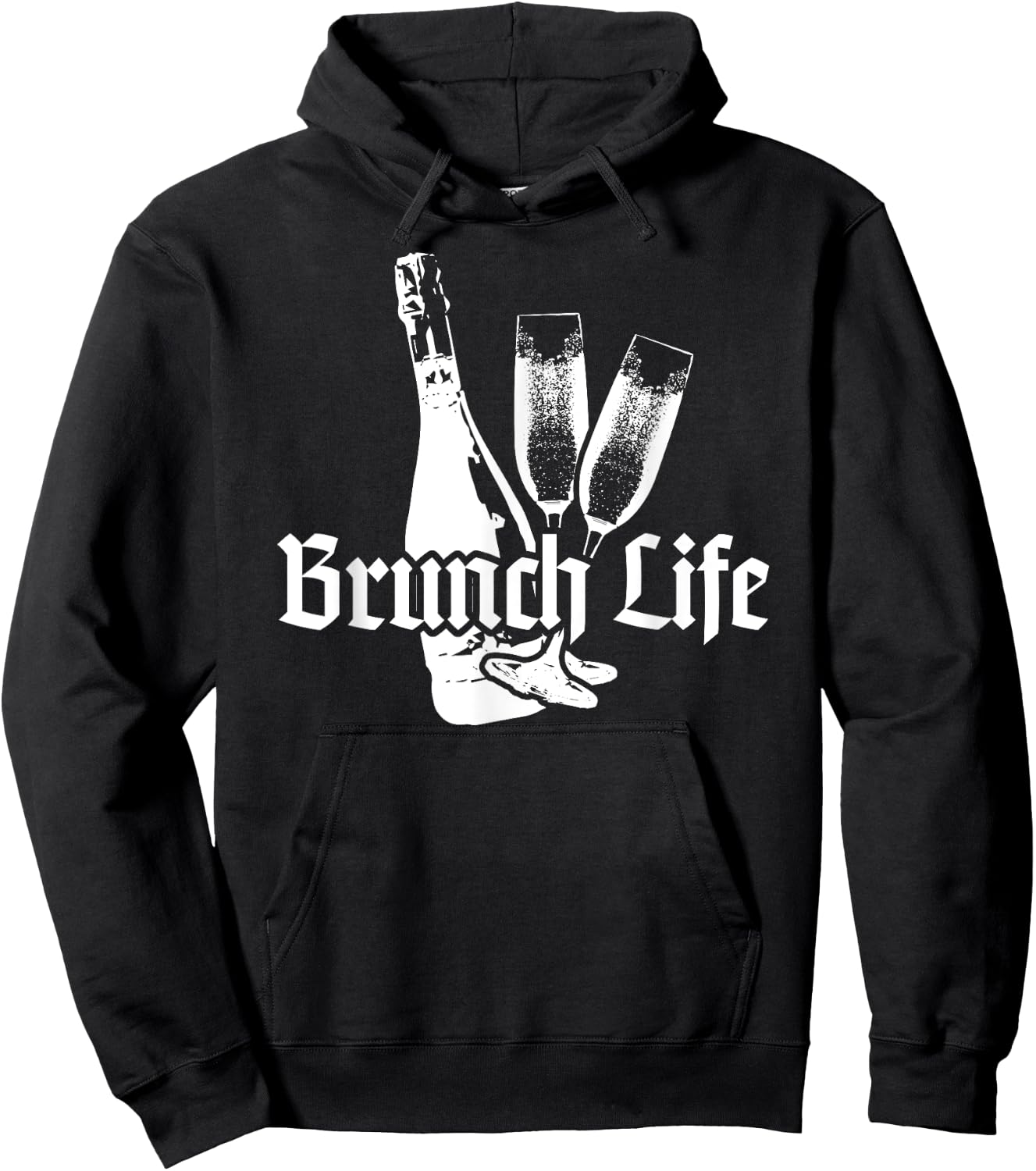 Brunch Life T Shirt Women Family BFF Drinking Funny Hoodie - Hoodie | Black