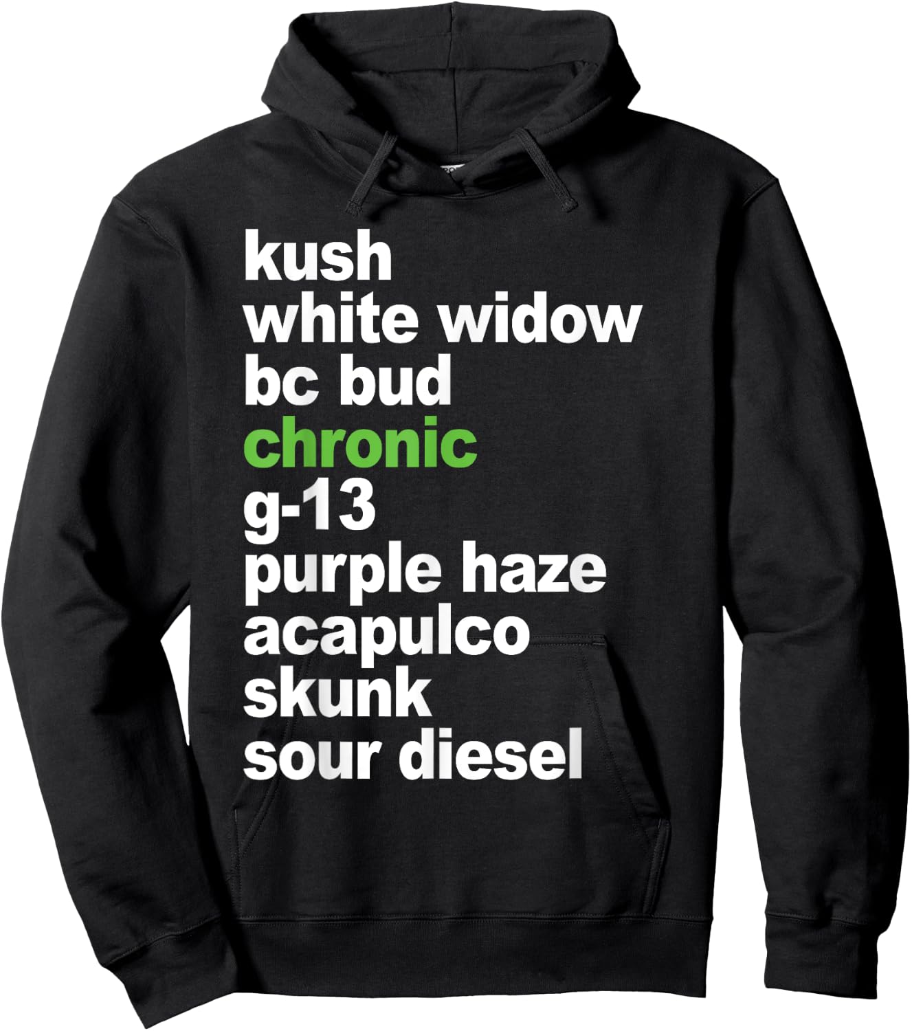 Weed List top Cannabis Medical Marijuana Strains Hoodie - Hoodie | Black