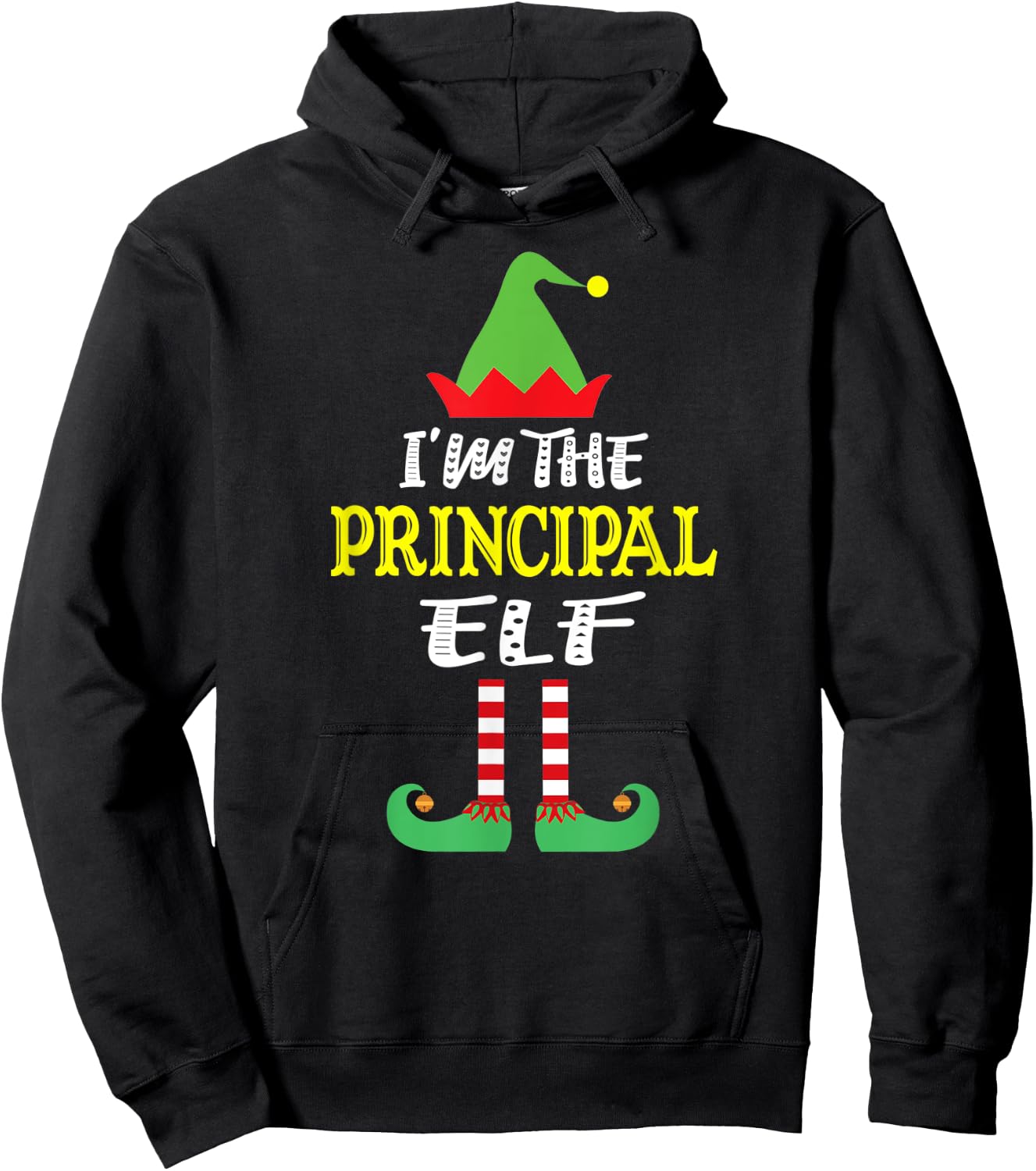 Principal Elf Matching Family Group Christmas Hoodie - Hoodie | Black