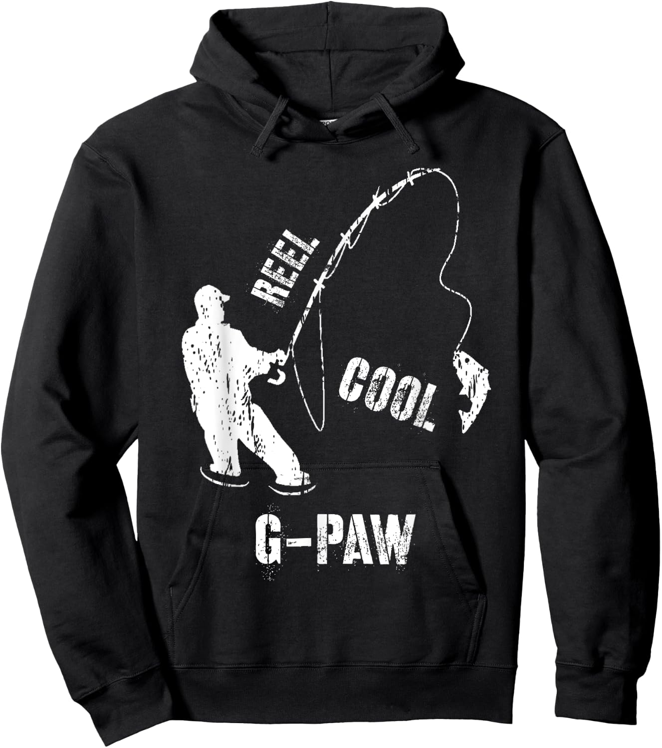 Vintage Reel Cool G-Paw Fishing Fisherman Grandfather Gift Hoodie - Hoodie | Black
