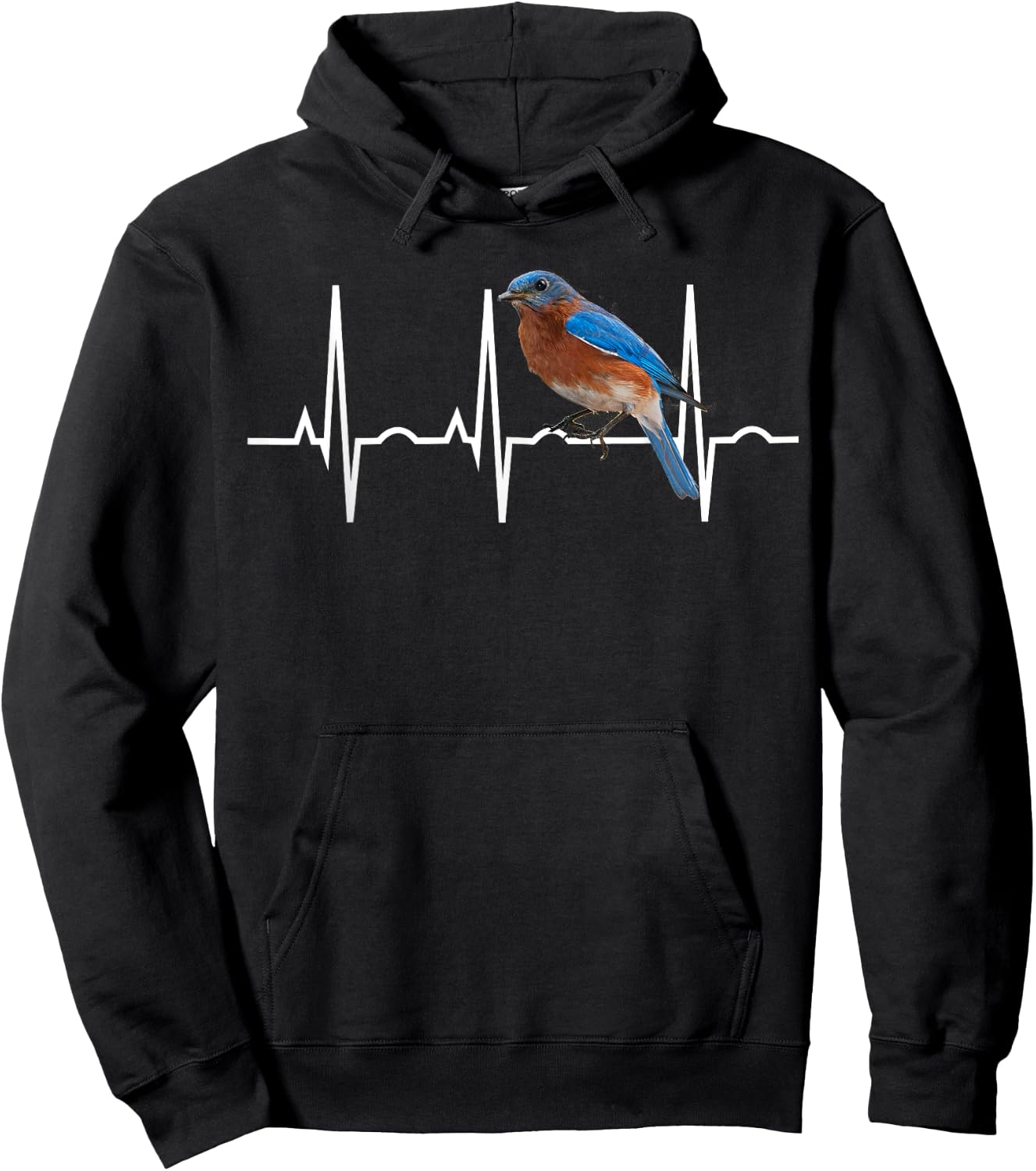 Bluebird Shirt - Bluebird Heartbeat Gift Birders Hoodie - Hoodie | Black