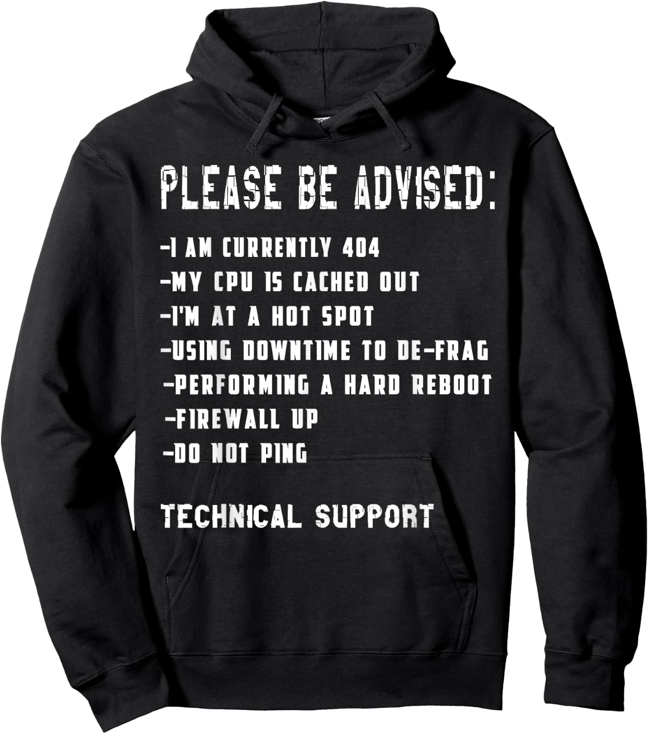 Tech Support Funny IT Information Technology T Shirt Hoodie - Hoodie | Black