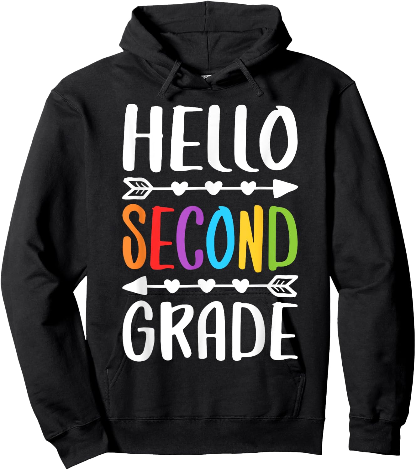 Hello Second Grade Shirt 2nd Grade Boy Girl Student Teacher Hoodie - Hoodie | Black