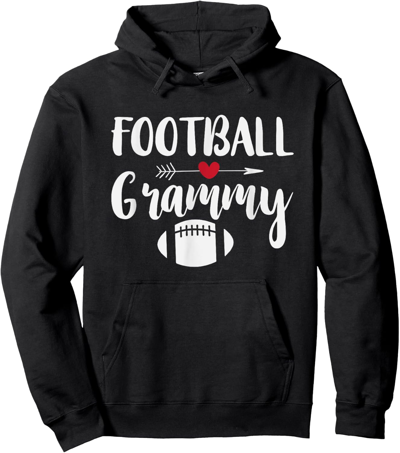 Football Grandma Shirt Sports Grandmother Grammy Gift Hoodie - Hoodie | Black