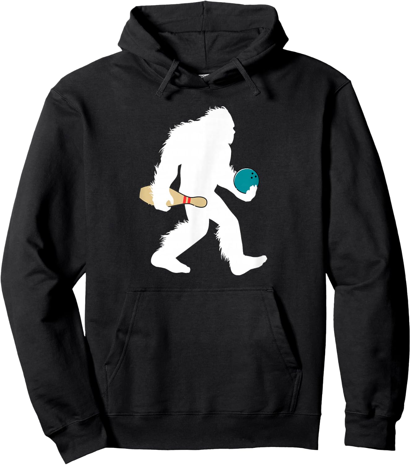 Bigfoot Bowling Funny Sport Lane Sasquatch Bowler Hoodie - Hoodie | Black