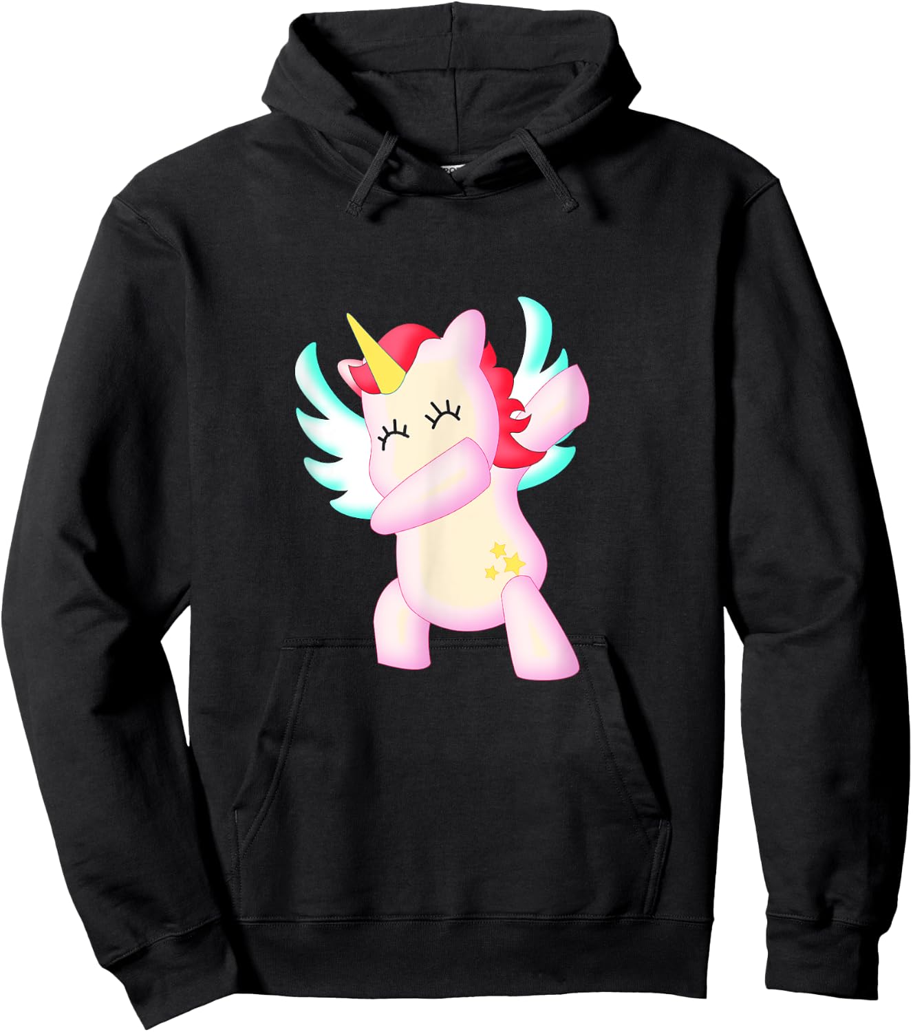 Cute Dabbing Unicorn Shirt | Funny Unicorn Angel Dab Hoodie - Hoodie | Black