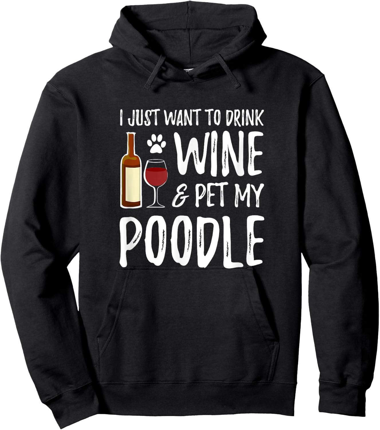 Poodle Dog Lover Wine Funny Dog Mom Gift Women Hoodie - Hoodie | Black