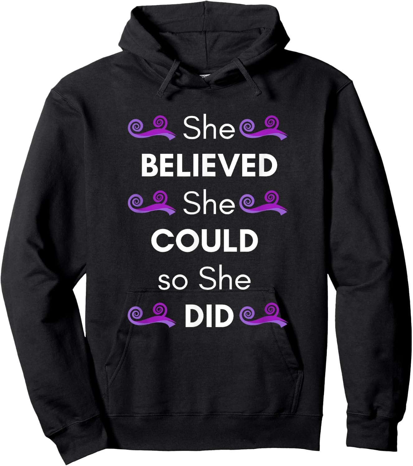 She Believed She Could so She Did T Shirt Hoodie - Hoodie | Black