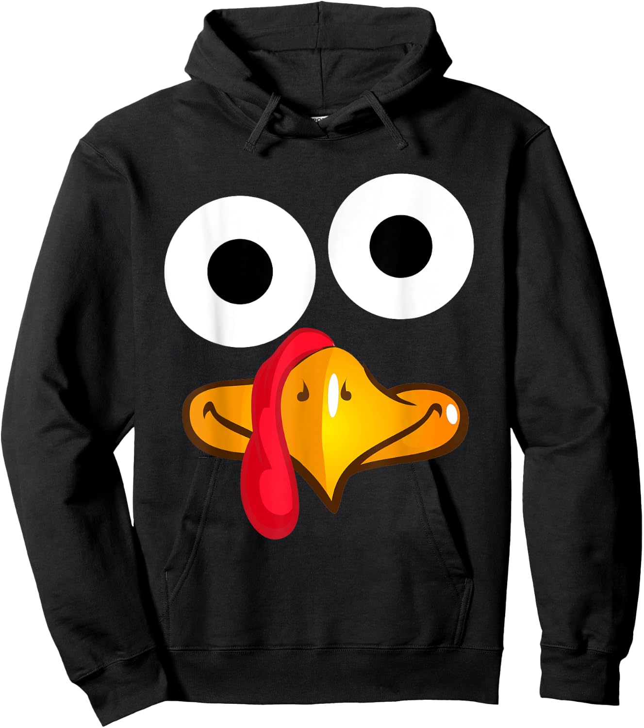 Turkey Face Thanksgiving Funny Costume Hoodie - Hoodie | Black