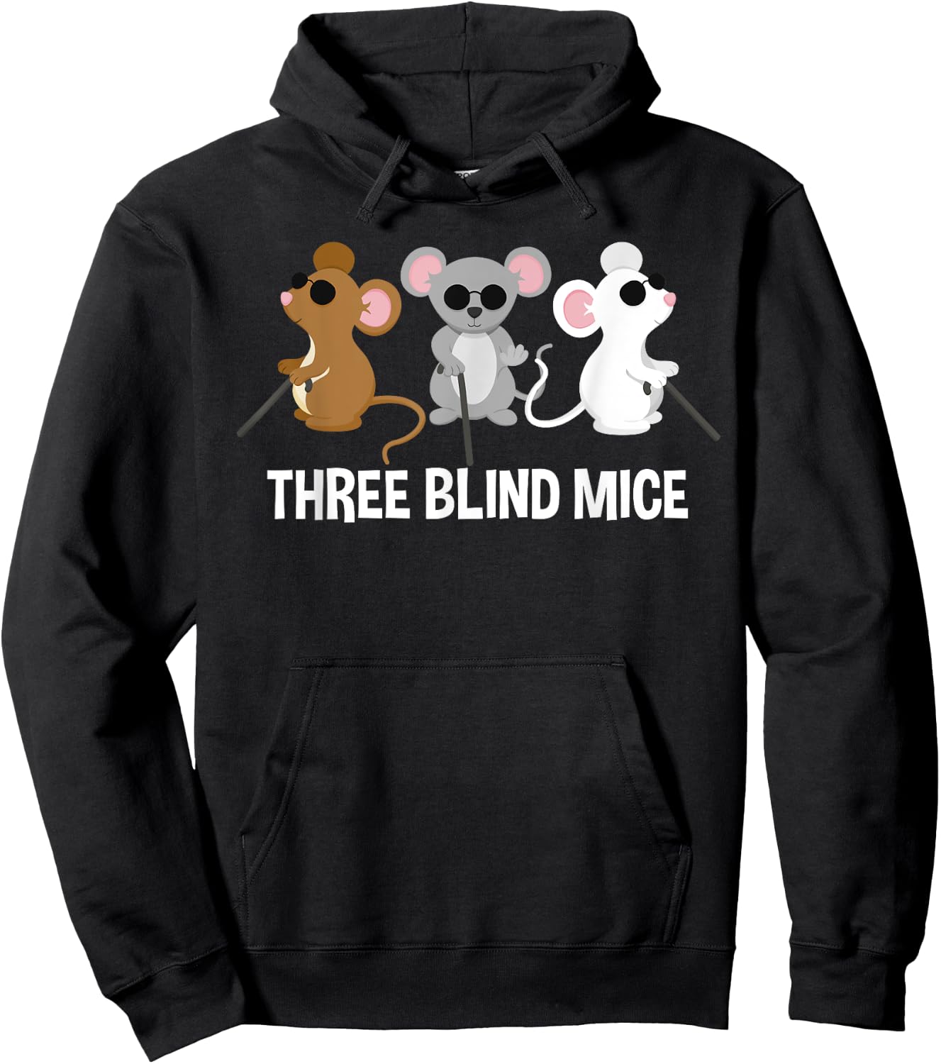 Three Blind Mice Kids Nursery Rhyme Hoodie - Hoodie | Black