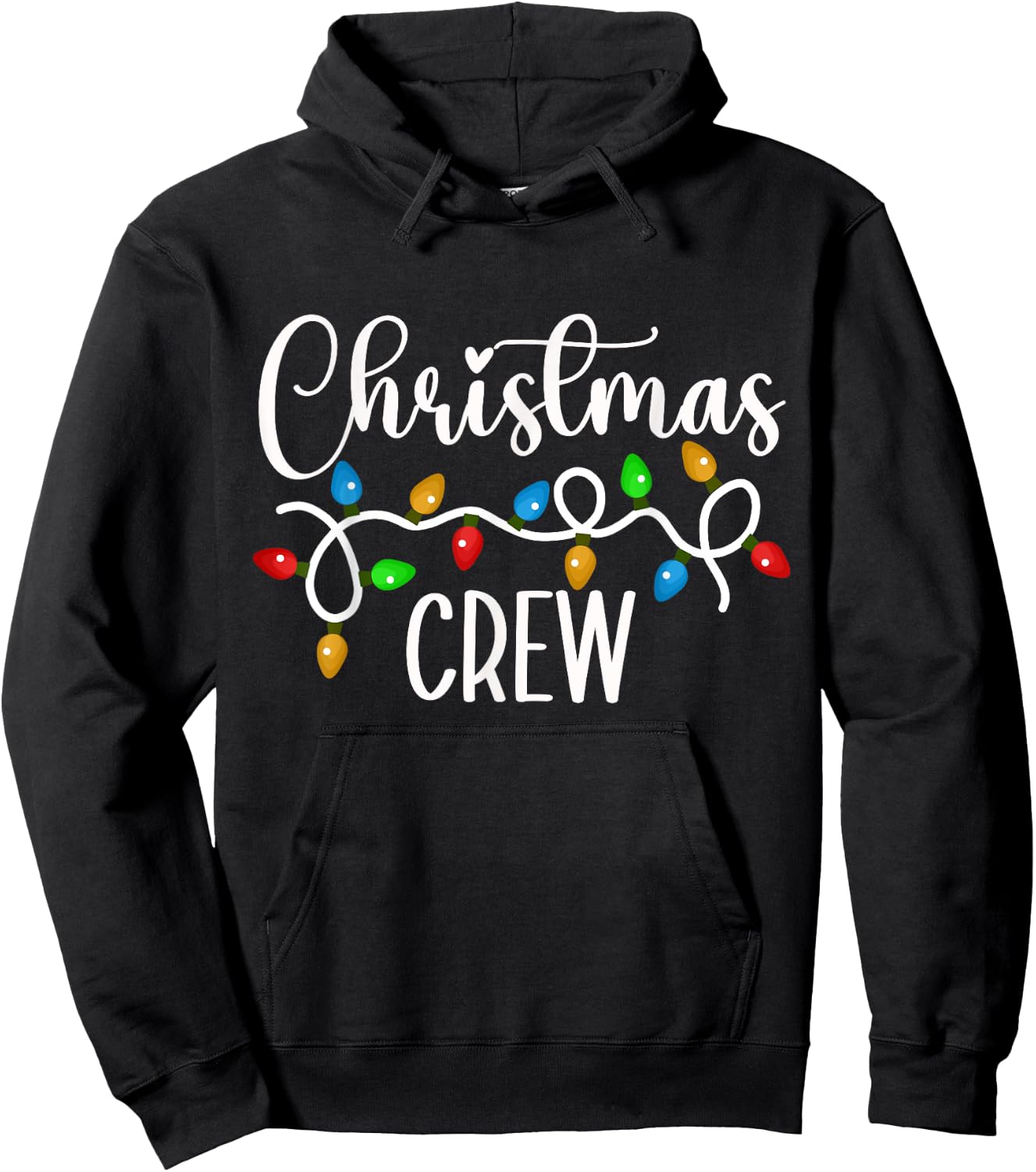 Christmas Crew Xmas Lights Family Matching Pajamas Holiday Hoodie - Hoodie | Black