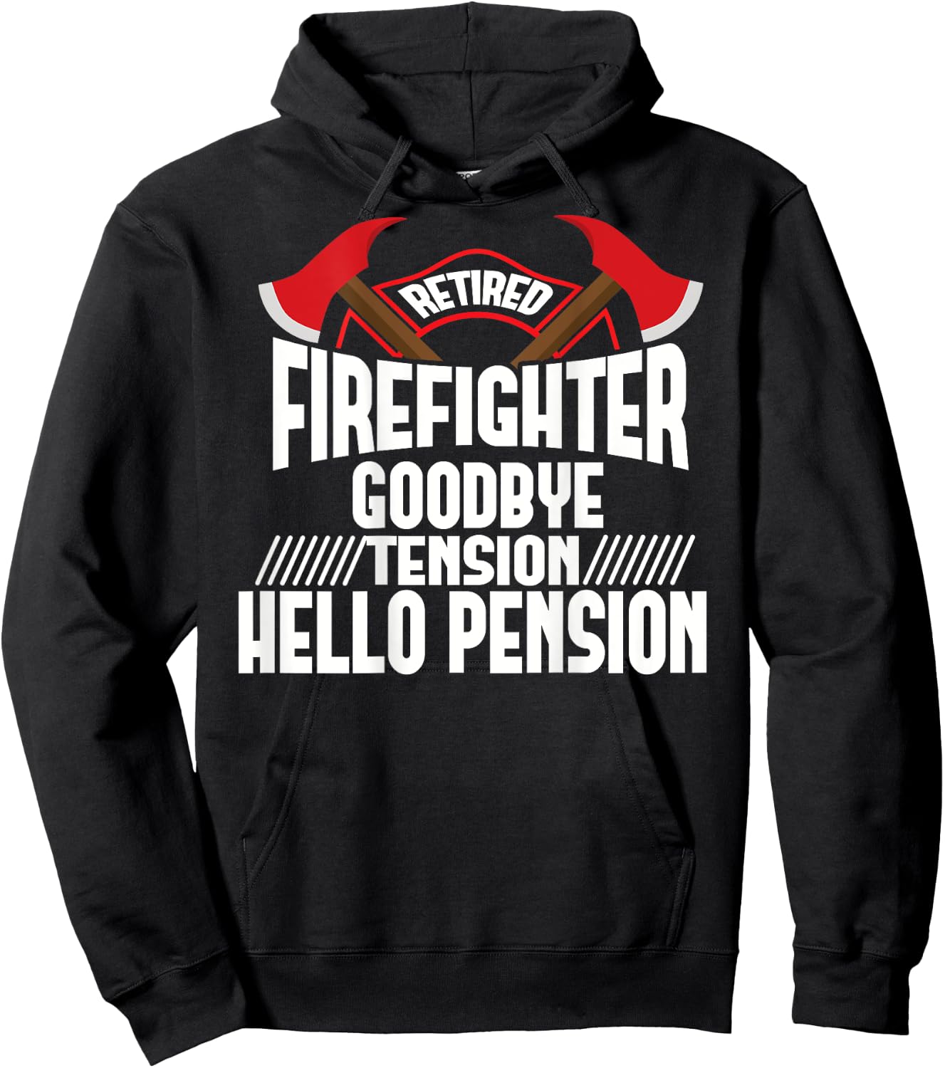Retired Firefighter Thin Red Line Retirement Party Gift Hoodie - Hoodie | Black