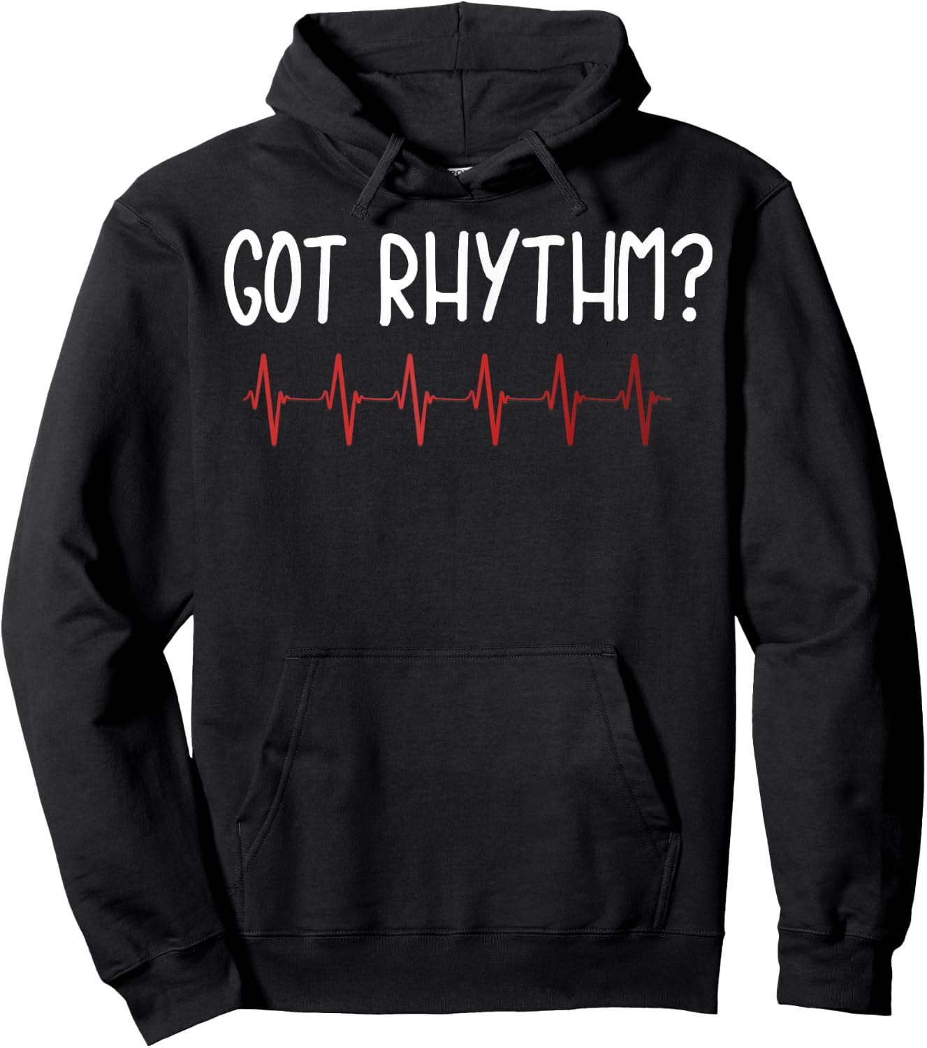 Got Rhythm T Shirt Cardiology Shirt Funny Heartbeat Gift Med Hoodie - Hoodie | Black