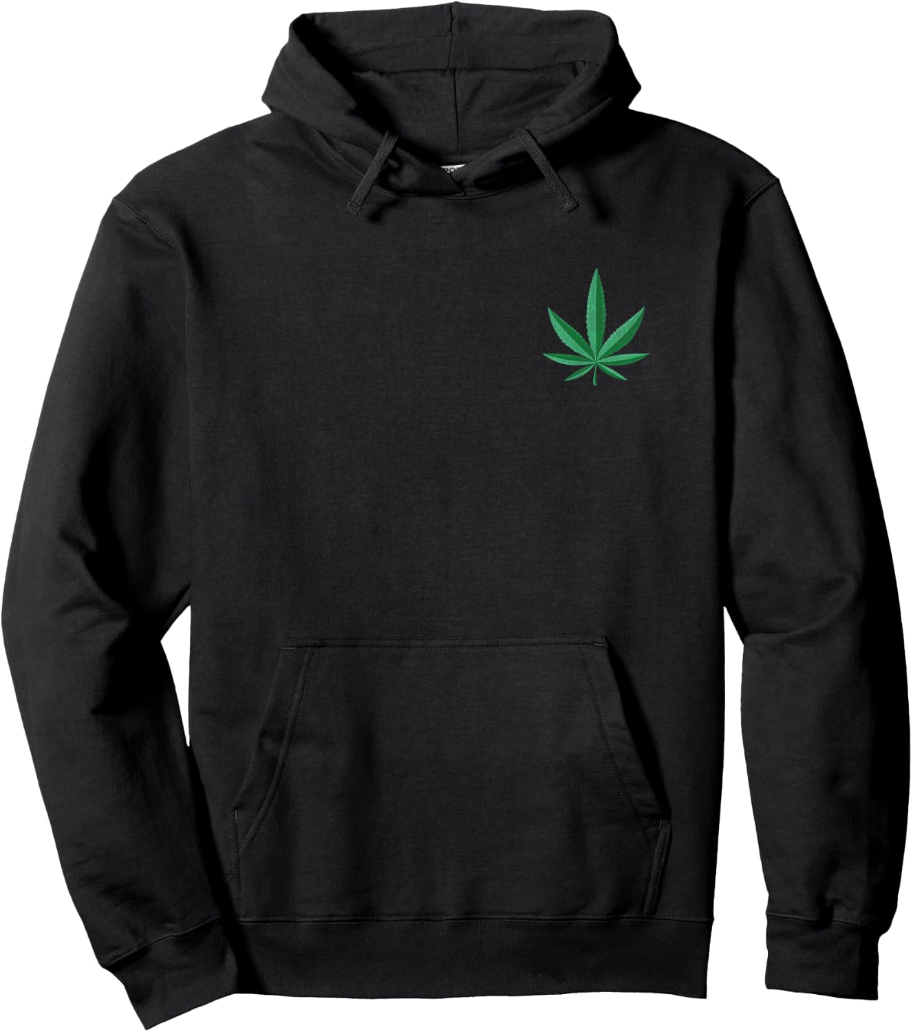 Small Marijuana Leaf Cannabis 420 Weed Hoodie - Hoodie | Black
