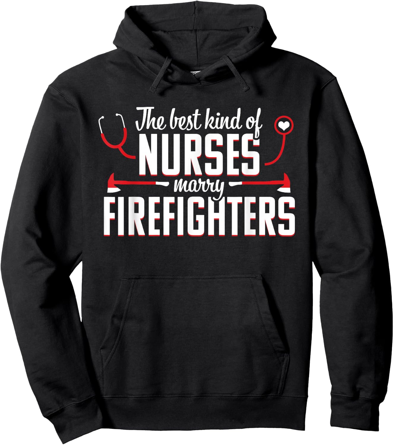 Nurse Life Fire Wife Funny Best Firefighter Nursing Hoodie - Hoodie | Black
