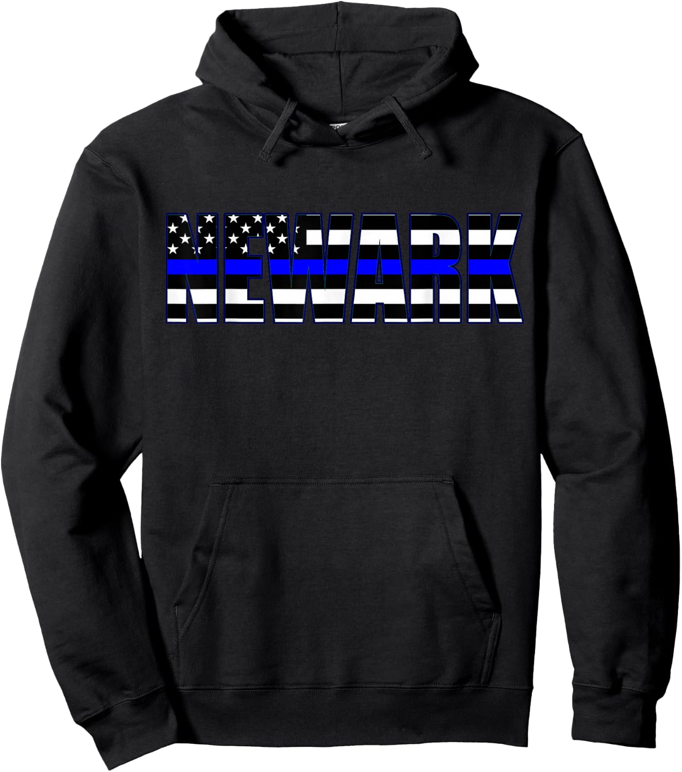 Protect and Serve in Newark Police Flag PD Hoodie - Hoodie | Black