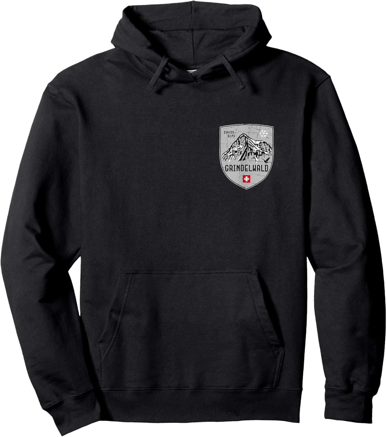 Grindelwald Mountain Switzerland Emblem Shirt Hoodie - Hoodie | Black