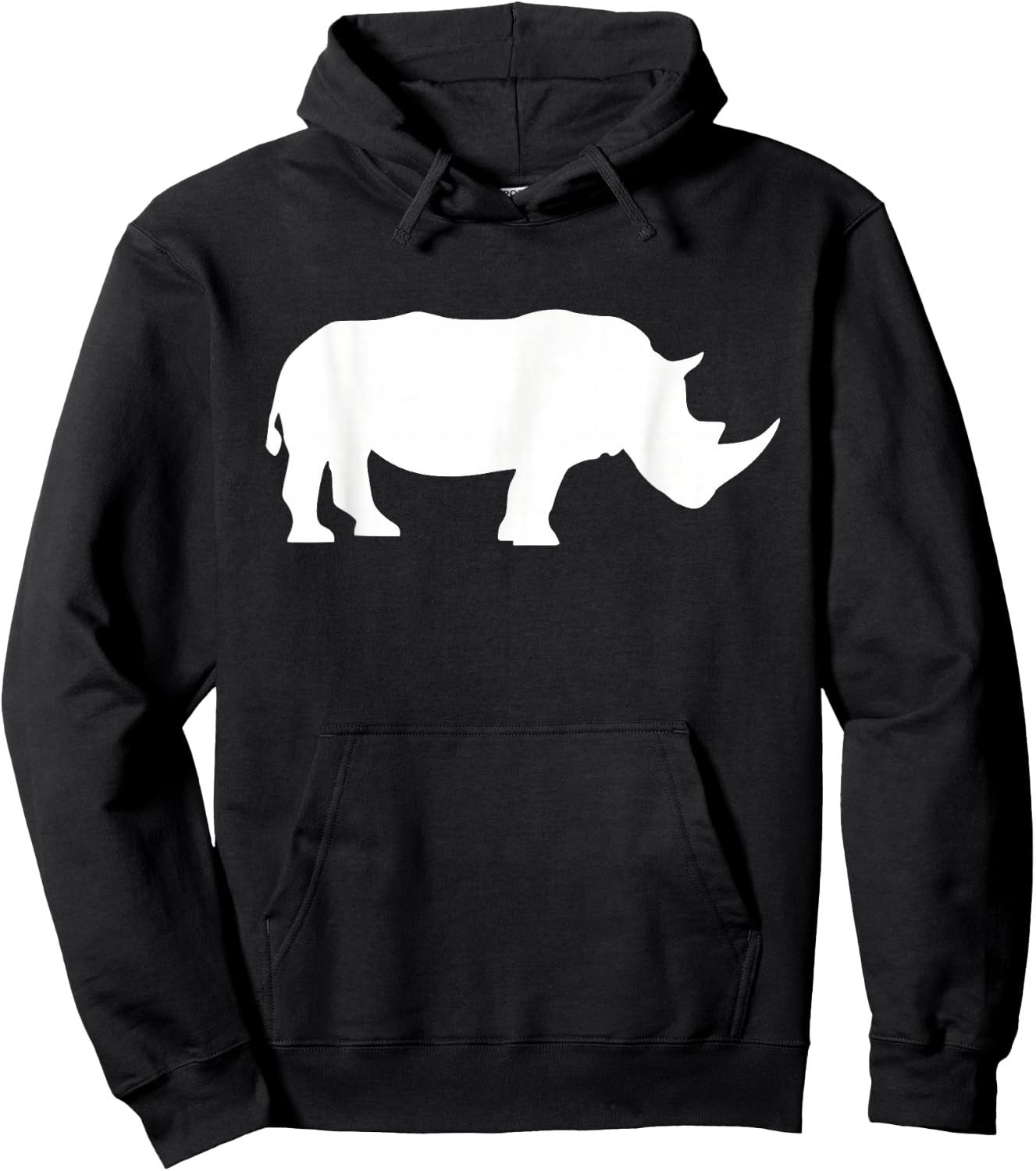Rhino Store Rhino - Black Adult - Animal Print - - Short Sleeve - Modern Style - Casual Wear - All Seasons Hoodie - Hoodie | Black