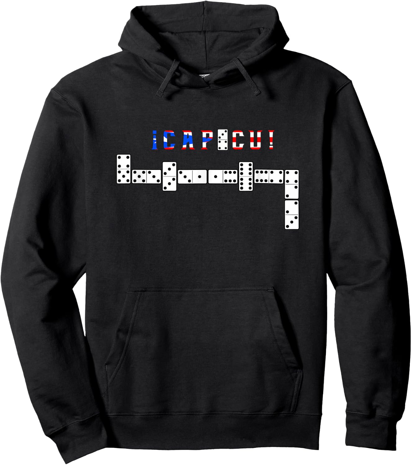 Dominoes Player Gifts By Vibes Capicu Dominoes - Black, -Adults, Short Sleeve, Small Hoodie - Hoodie | Black