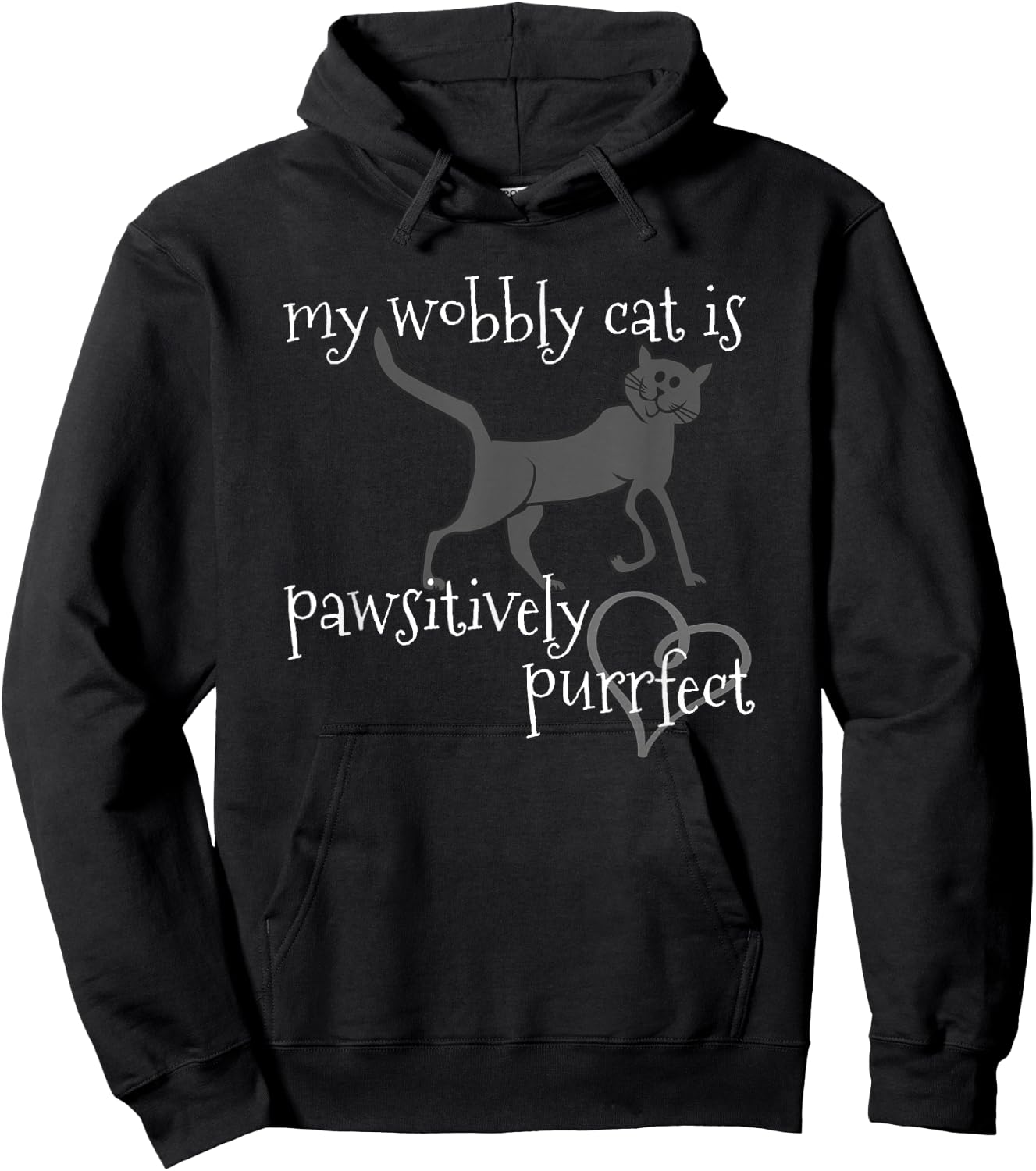 My Wobbly Cat is Pawsitively Purrfect CH Lover Women Kids Hoodie - Hoodie | Black