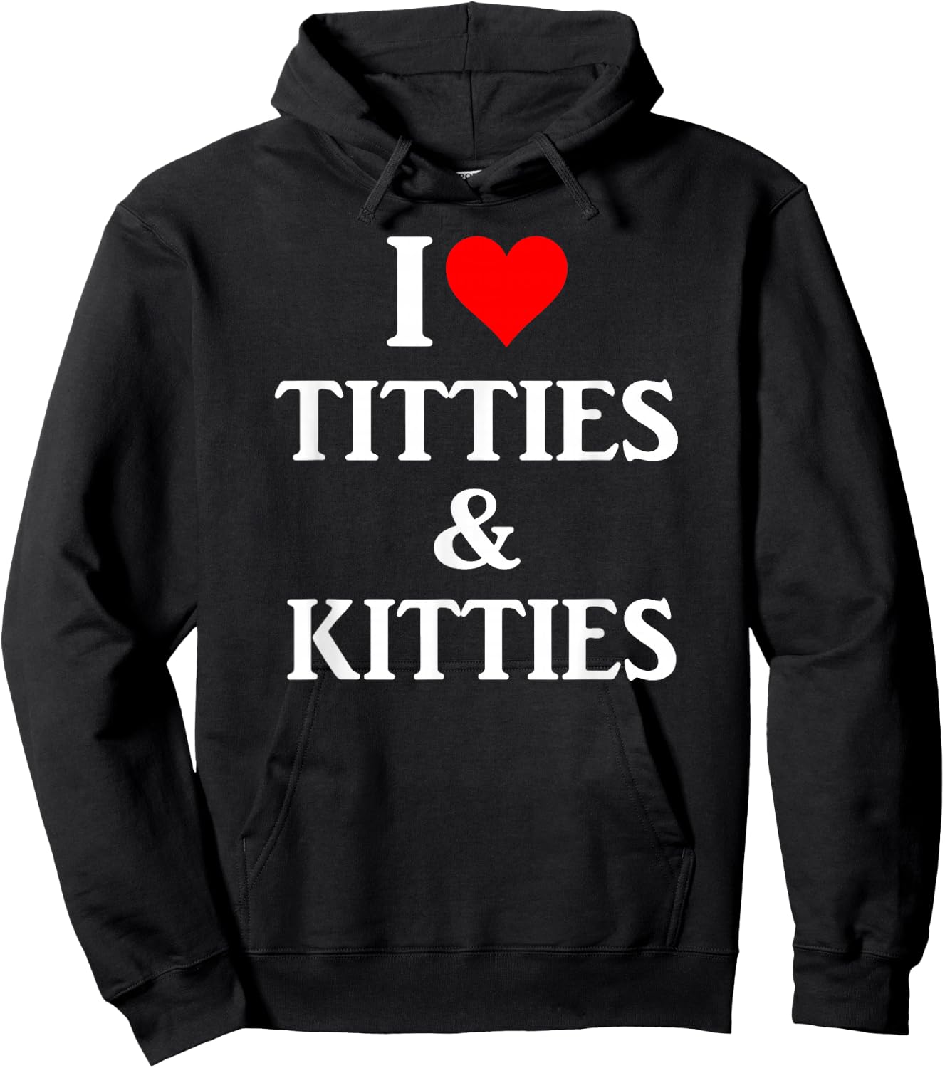 I Love Titties and Kitties Gift Hoodie - Hoodie | Black