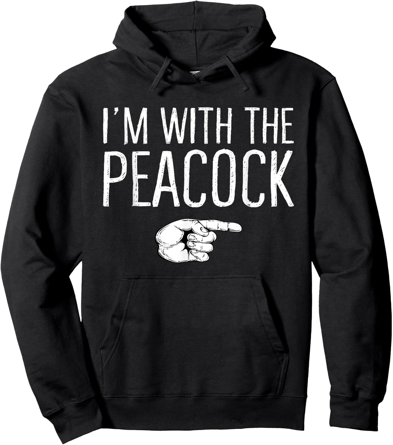I'm With The Peacock Matching Costume Lazy Halloween Party Hoodie - Hoodie | Black