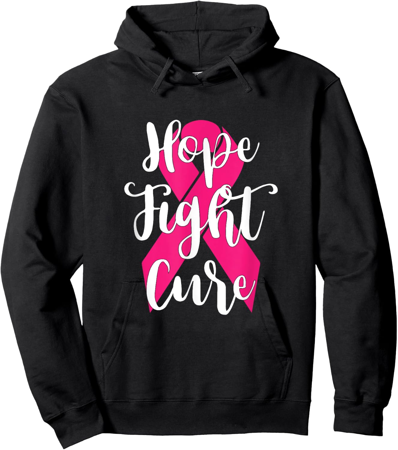 Hope Fight Cure Breast Cancer T Shirt Hoodie - Hoodie | Black