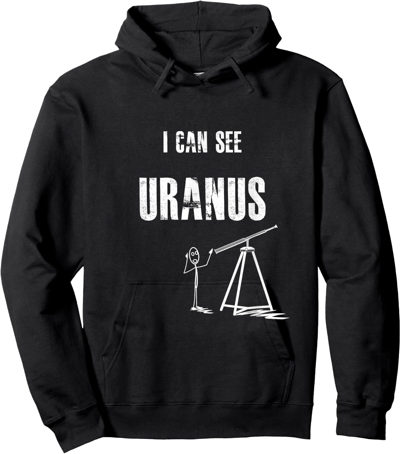 Funny and Cheeky I can See Uranus Hoodie - Hoodie | Black