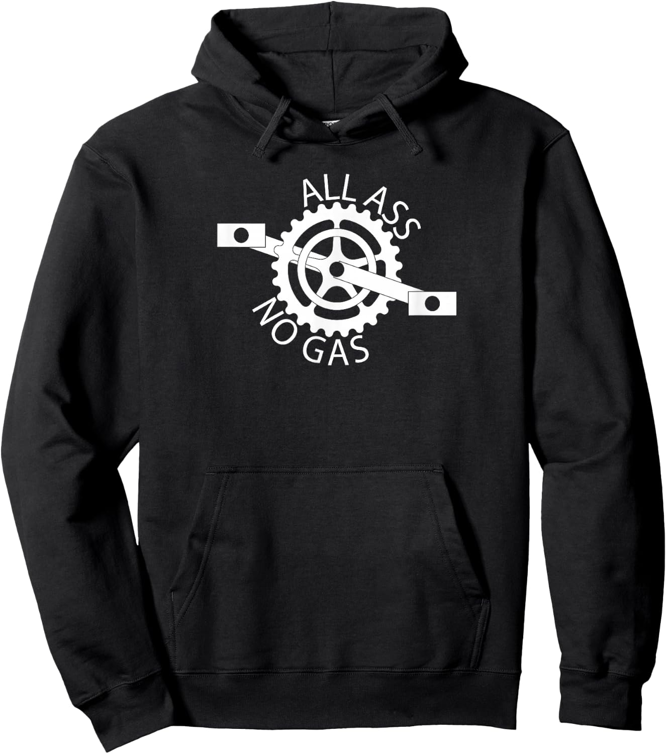 All Ass and No Gas funny cyclist biking chain Hoodie - Hoodie | Black