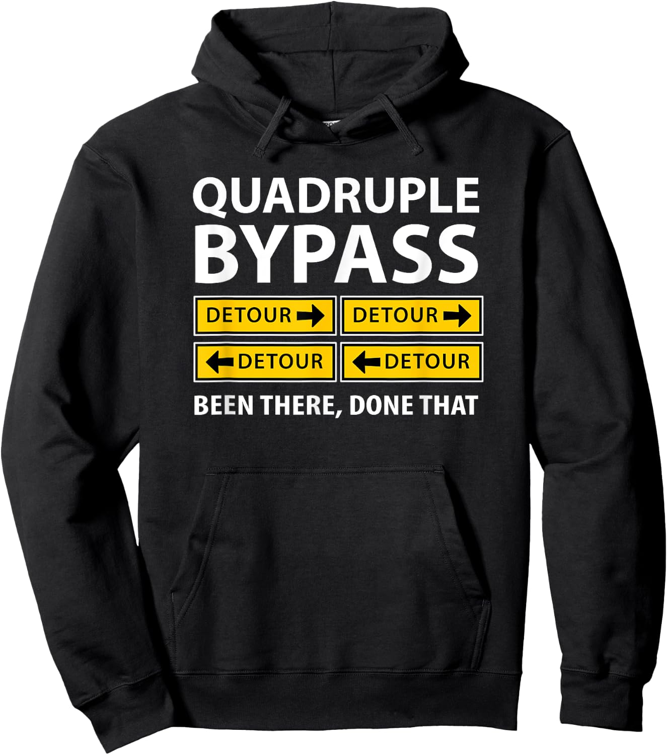 Quadruple Bypass Open Heart Surgery Funny Get Well Hoodie - Hoodie | Black